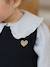 Sleeveless jumper for babies ecru+navy blue+rosy 