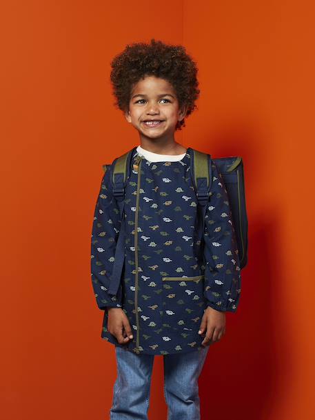 Dinosaur smock for boys indigo 