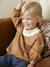 T-shirt for babies in crinkled jersey with crochet collar caramel 