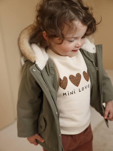 Parka + lightweight jacket 3-in-1 for babies old rose+olive 