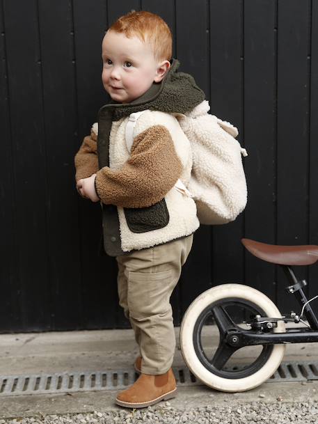 Sherpa Hooded Coat for Babies sandy beige 