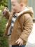 Corduroy coat for babies with faux fur lining caramel 
