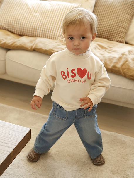Sweatshirt and wide-leg jeans set for babies vanilla 