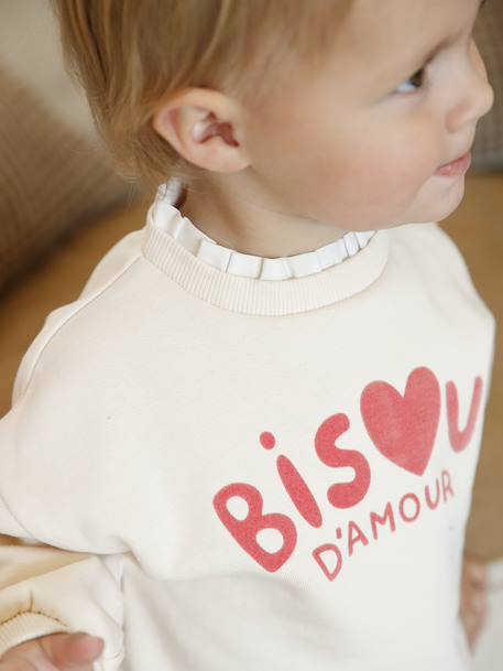 Sweatshirt and wide-leg jeans set for babies vanilla 