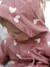 Fleece-lined baby's hooded printed rainsuit old rose+vanilla 