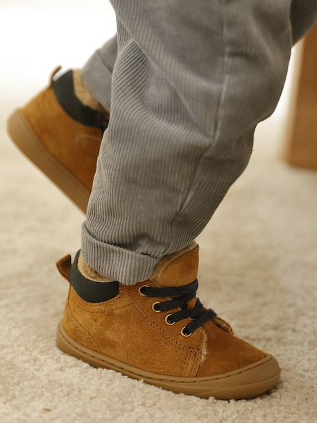 Soft Leather Lace-Up Boots, Designed for First Steps blue+camel+khaki+navy blue+set blue 