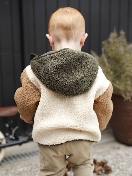 Sherpa Hooded Coat for Babies sandy beige 