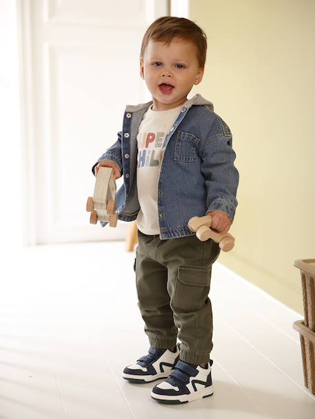 High-top trainers with hook and loop fastener for babies set blue 