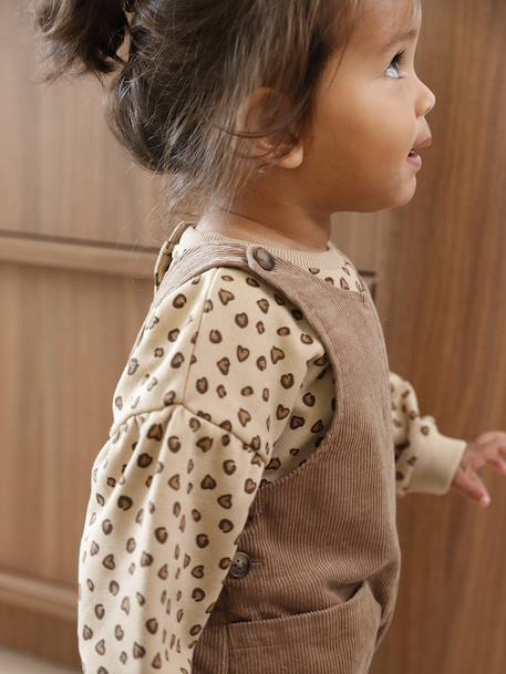 Sweatshirt with leopard print taupe+vanilla 