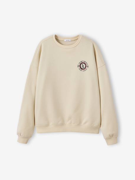 University Sweatshirt with Letters on the Back ecru 