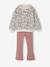 Printed Sweatshirt & Flared Leggings Set for Girls dusky pink 