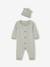 Jumpsuit + Beanie Set for Newborns aqua green 
