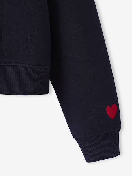 Polo-Neck Sweatshirt for Girls, JONEN navy blue 