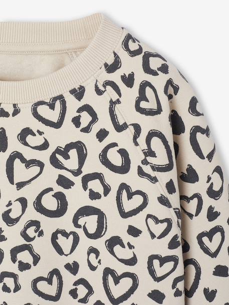 Printed Sweatshirt & Flared Leggings Set for Girls dusky pink 