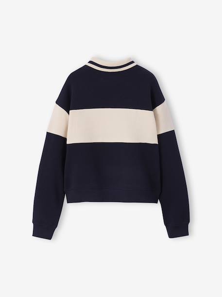 Polo-Neck Sweatshirt for Girls, JONEN navy blue 