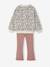 Printed Sweatshirt & Flared Leggings Set for Girls dusky pink 