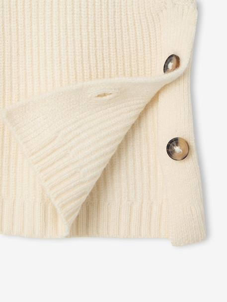 Sleeveless jumper for babies ecru+navy blue+rosy 