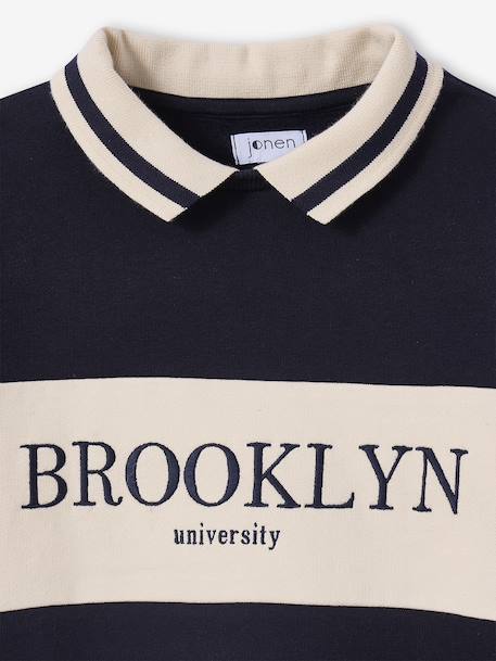Polo-Neck Sweatshirt for Girls, JONEN navy blue 