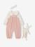Newborn set T-shirt + dungaree + band for head accessories for hair + comforter / soft toy rosy 