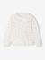 Shirt in Cotton Gauze with Broderie Anglaise Collar, for Girls ecru+plum 