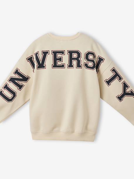 University Sweatshirt with Letters on the Back ecru 