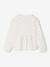 Shirt in Cotton Gauze with Broderie Anglaise Collar, for Girls ecru+plum 