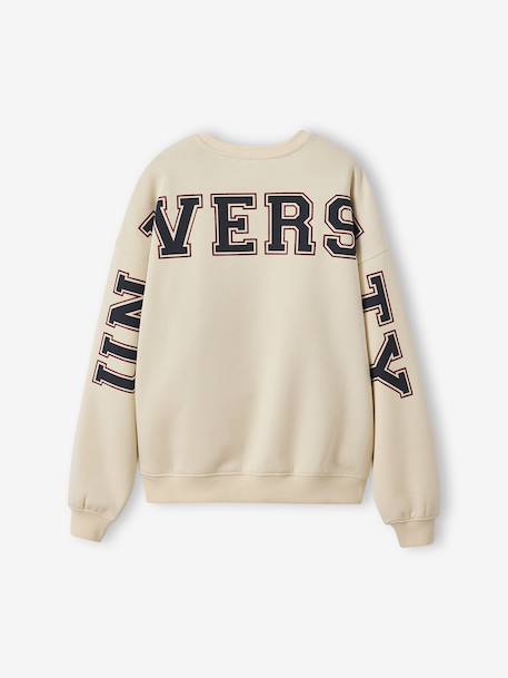 University Sweatshirt with Letters on the Back ecru 