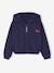 Cropped Sweatshirt with Zip, for Girls navy blue+rose 
