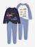 Pack of 2 Pyjamas with Vehicle Print for Boys night blue 