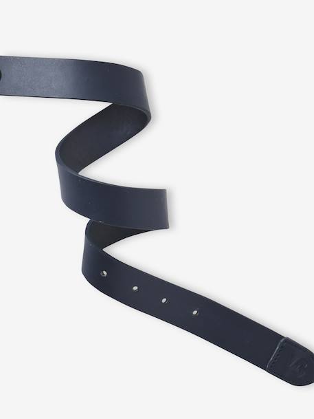 Classic Belt for Boys dark brown+navy blue 
