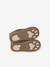 Indoor Shoes in Smooth Leather with Hook-&-Loop Strap, for Babies gold+printed beige 