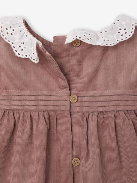 Velvet Dress + Tights Set for Newborns blush 