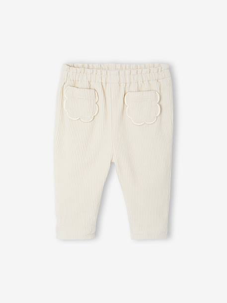 Corduroy Trousers for Newborns ecru 