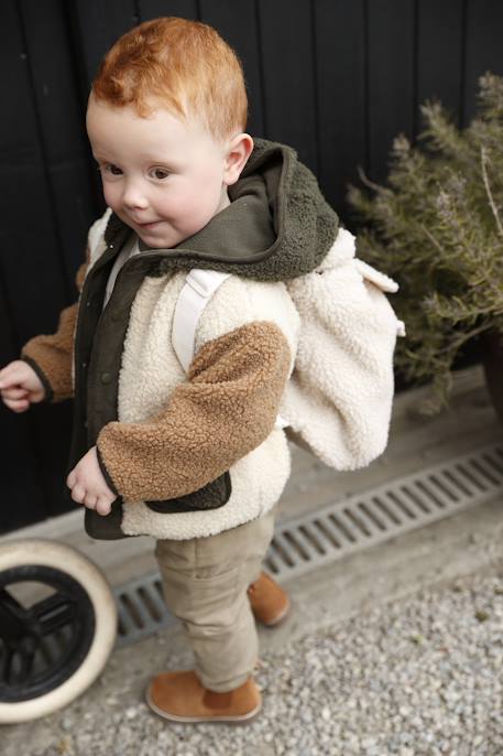 Sherpa Hooded Coat for Babies sandy beige 