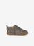 Indoor Shoes in Smooth Leather with Hook-&-Loop Strap, for Babies gold+printed beige 
