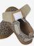 Indoor Shoes in Smooth Leather with Hook-&-Loop Strap, for Babies gold+printed beige 