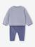 Fleece Cardigan + Trouser Set for Newborns blue+ecru 