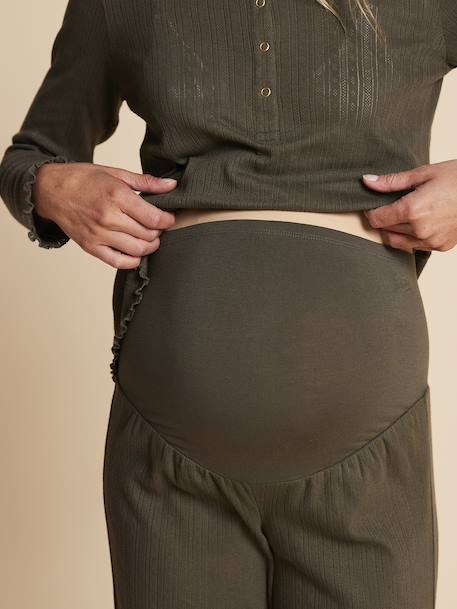 Set of 2 Loungewear Items in Pointelle Knit for Maternity & Nursing, ENVIE DE FRAISE khaki 