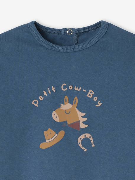 Long-sleeved baby t-shirt peacock blue 