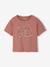 Short-Sleeved T-Shirt with Reversible Sequin Motif, for Girls dusky pink 
