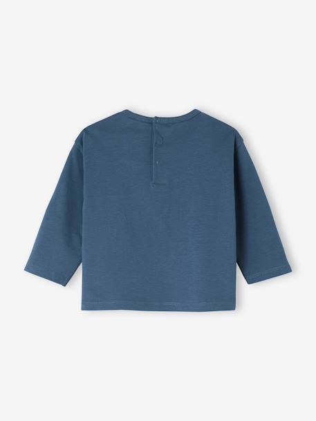 Long-sleeved baby t-shirt peacock blue 