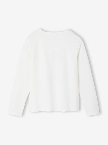 Long-Sleeved T-Shirt with Dancer Motif for Girls ecru 