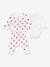 PETIT BATEAU baby's 3-piece heart print set: wrap cardigan, trousers and bodysuit. white 