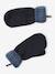 'Dinos' Beanie + Snood + Mittens/Gloves Set for Boys navy blue 