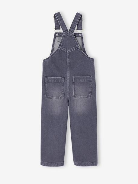 Wide-Leg Denim Dungarees for Girls black denim+denim grey+medium blue+stone 