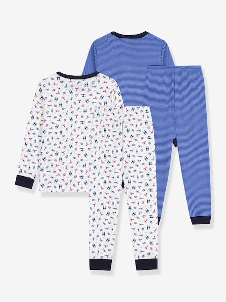 Pack of 2 Printed Cotton Pyjamas for Children, PETIT BATEAU blue 