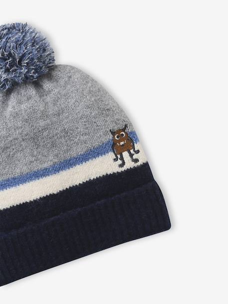 Little Monster Beanie for Boys marl grey 
