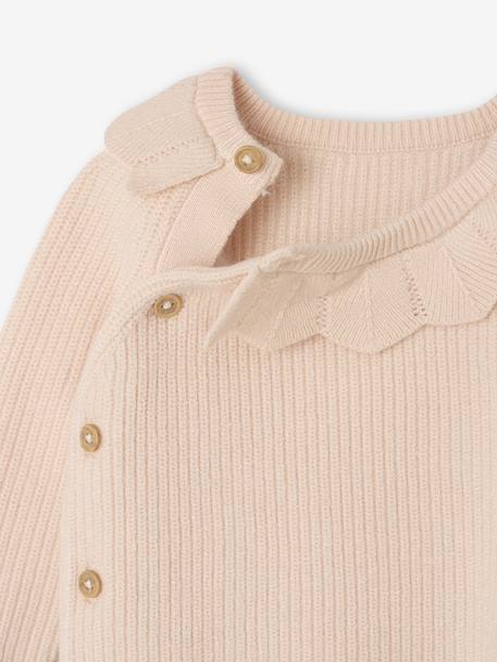 Set of 3 Knitted Items for Newborns: Cardigan + Trousers + Beanie marl grey+rose 