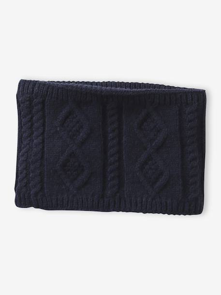 Beanie, Snood & Mittens Set for Baby Boys ink blue 