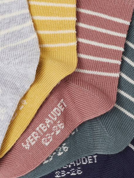 Pack of 5 pairs of baby boys' socks navy blue 